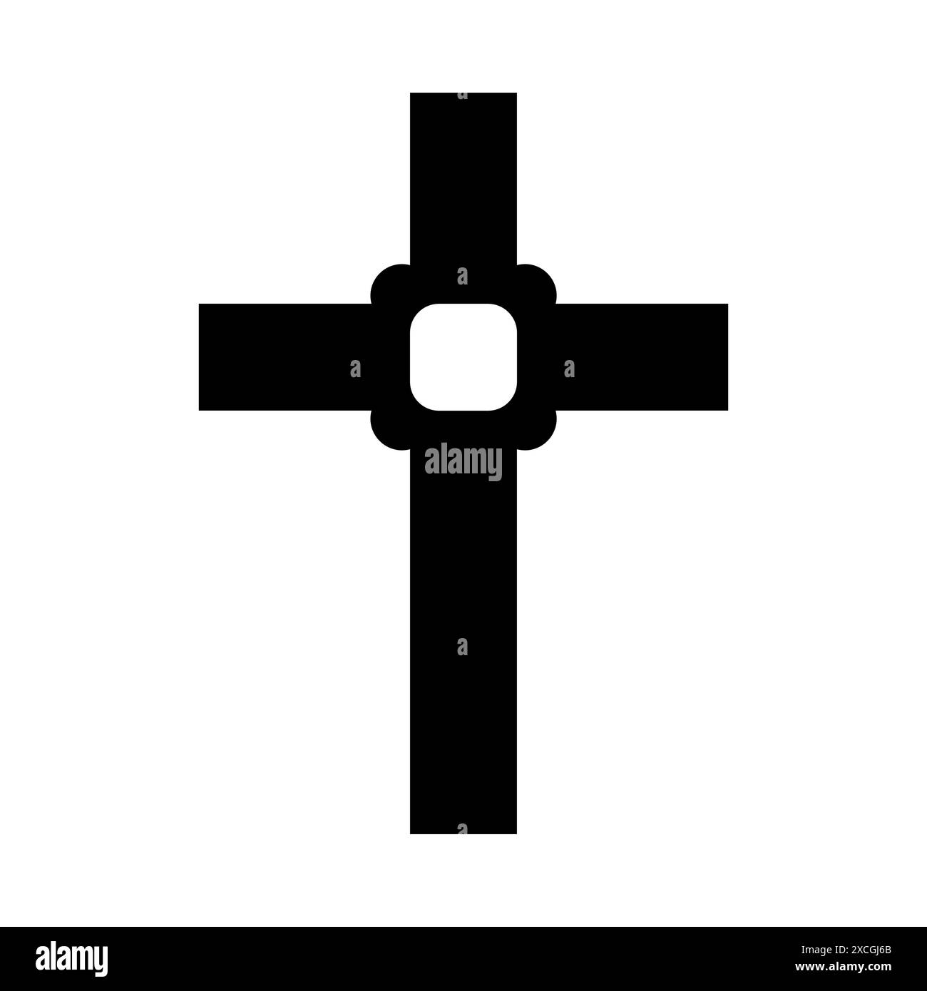 Christliches Kreuz, Symbolform, heiliges Emblem Stock Vektor