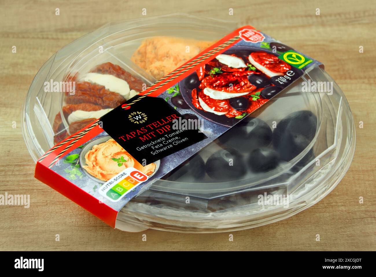 Tapas Teller mt Dip Antipasti vegetarisch Stockfoto