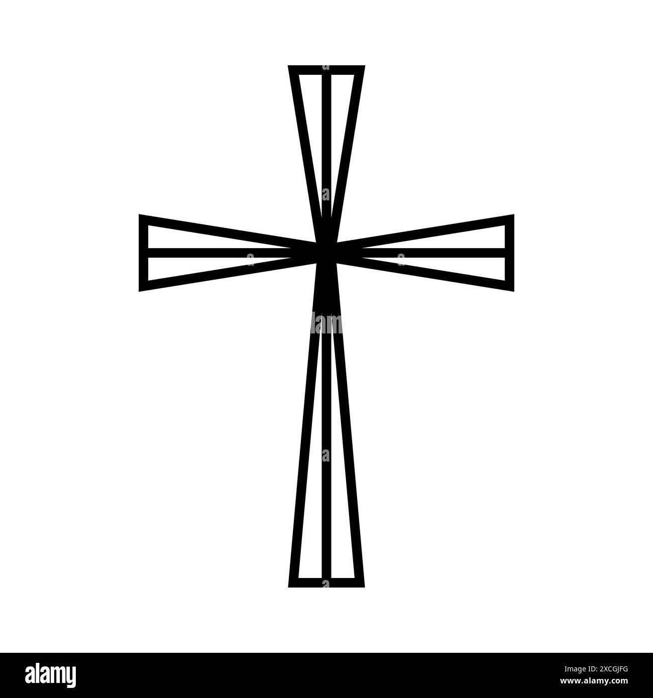 Christliches Kreuz, Symbolform, heiliges Emblem Stock Vektor