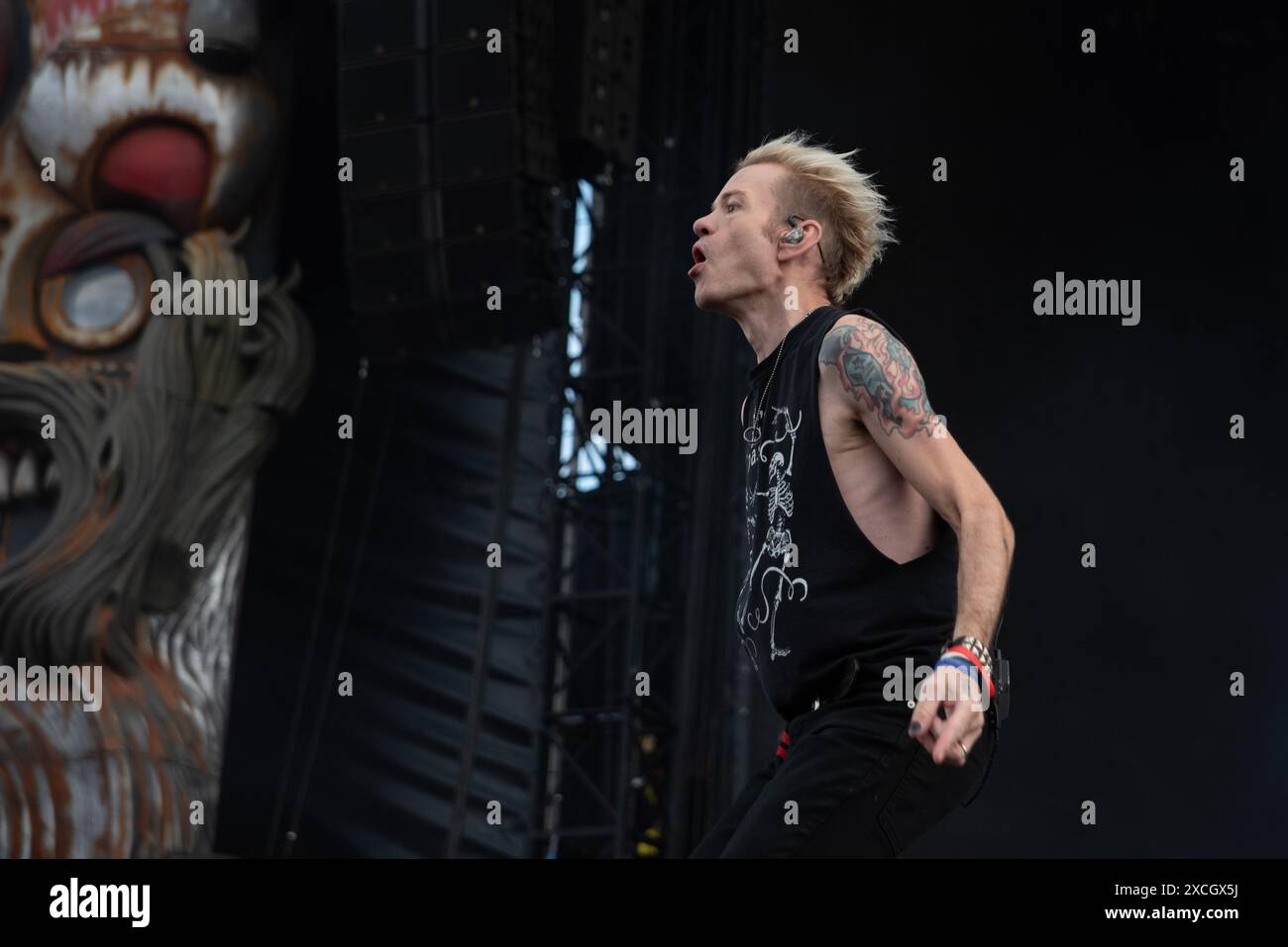 Donington, Großbritannien. Juni 2024. Sum 41 bringt Nostalgie auf die Apex-Bühne. Quelle: Cristina Massei/Alamy Live News Stockfoto