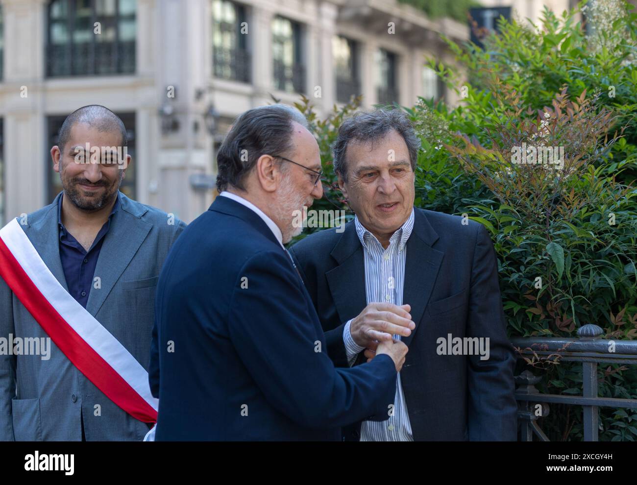 Mailand, Italien. Juni 2024. Daniele Abbado e Riccardo Chailly all'Intitolazione Di Largo Claudio Abbado - Cronaca - Milano, Italia - Luned&#xec;, 17 Giugno 2024 (Foto Stefano Porta/LaPresse)Titel von Largo Claudio Abbado - Mailand, Italien - Montag, 17. Juni 2024 (Foto Stefano Porta/LaPresse) Credit: LaPresse/Alamy Live News Stockfoto