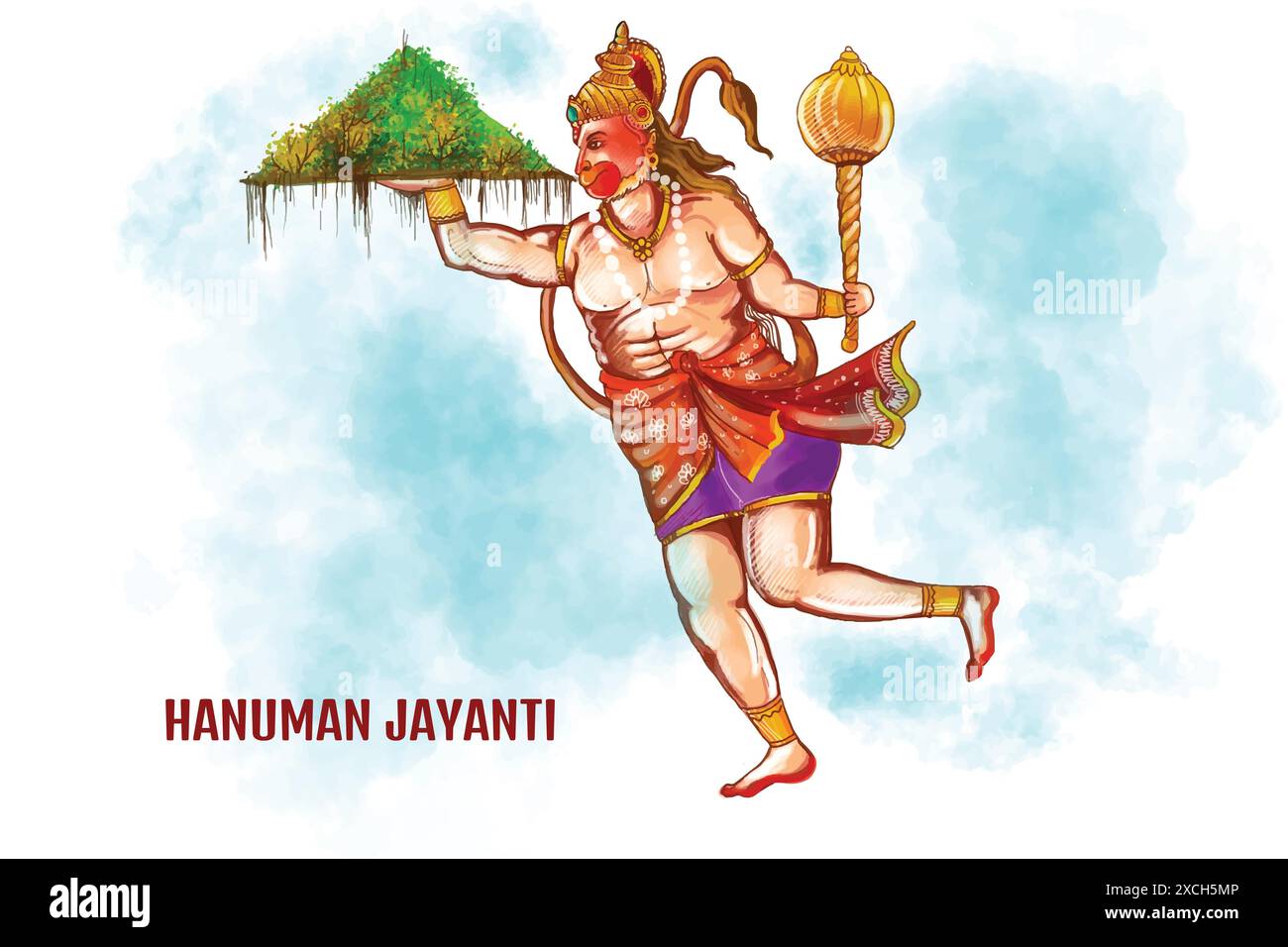 Happy hanuman jayanti feiert die Geburt des Herrn sri hanuman Kartenhintergrund Stock Vektor