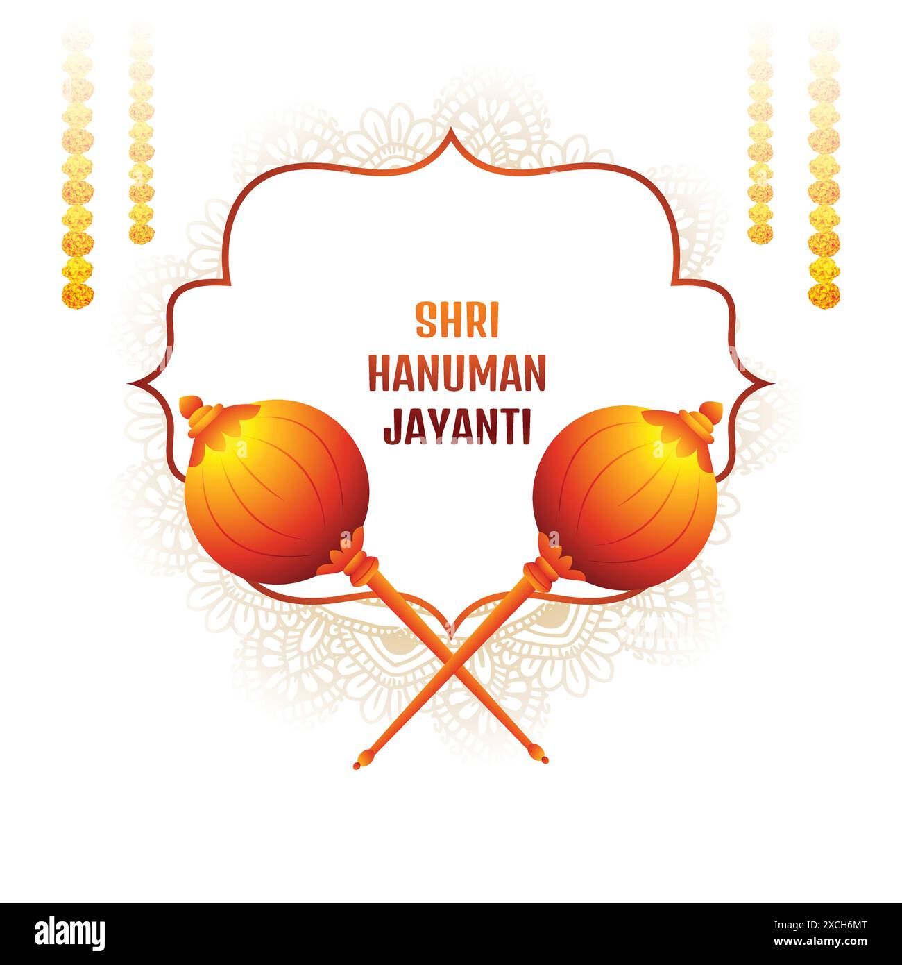 Illustration der Gadda für hanuman jayanti Karten Hintergrund Stock Vektor