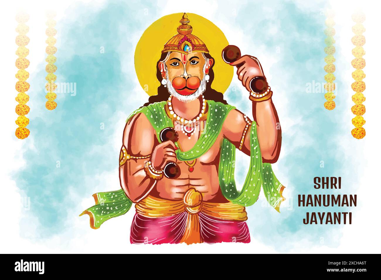 Hanuman jayanti Feier Grußkarte Hintergrund Stock Vektor