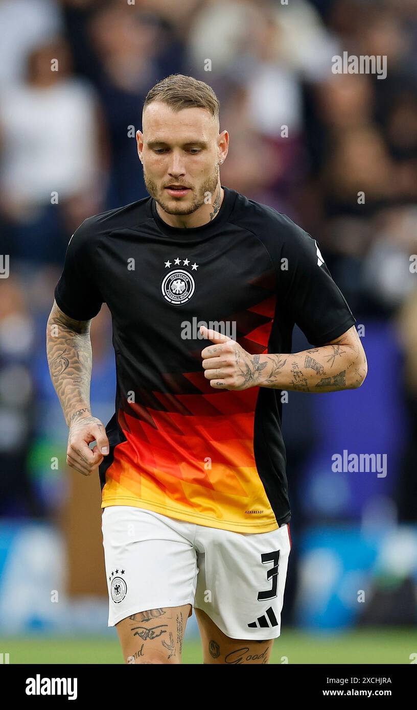 14.06.2024, DE, München, Fußball, Europameisterschaft 2024, Deutschland gegen Schottland, 14.06.2024, GER, München, Munich Football Arena, David Raum (Deutschland, 3), Credit: HMB Media/Heiko Becker/Alamy Live News Stockfoto