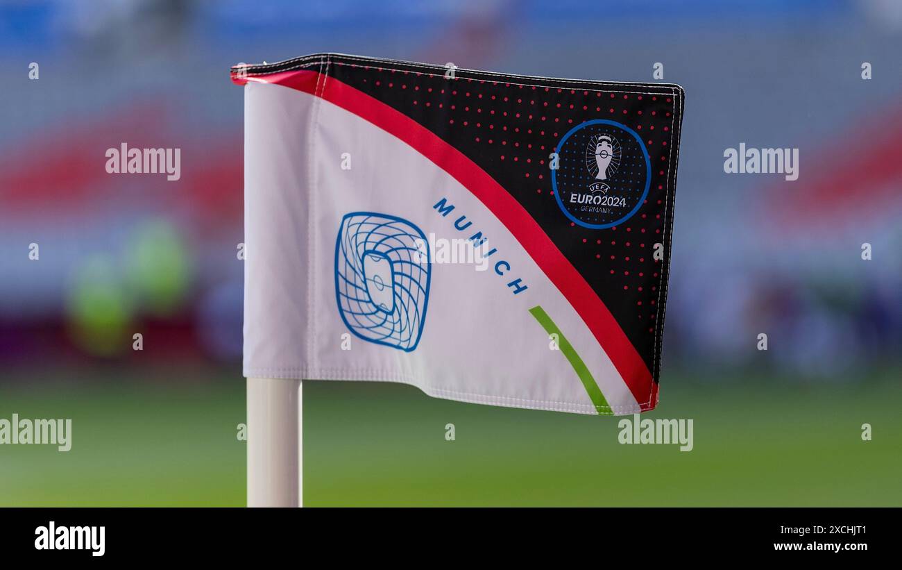14.06.2024, DE, München, Fußball, Europameisterschaft 2024, Deutschland gegen Schottland, 14.06.2024, GER, München, Munich Football Arena, Eckfahne, Credit: HMB Media/Heiko Becker/Alamy Live News Stockfoto