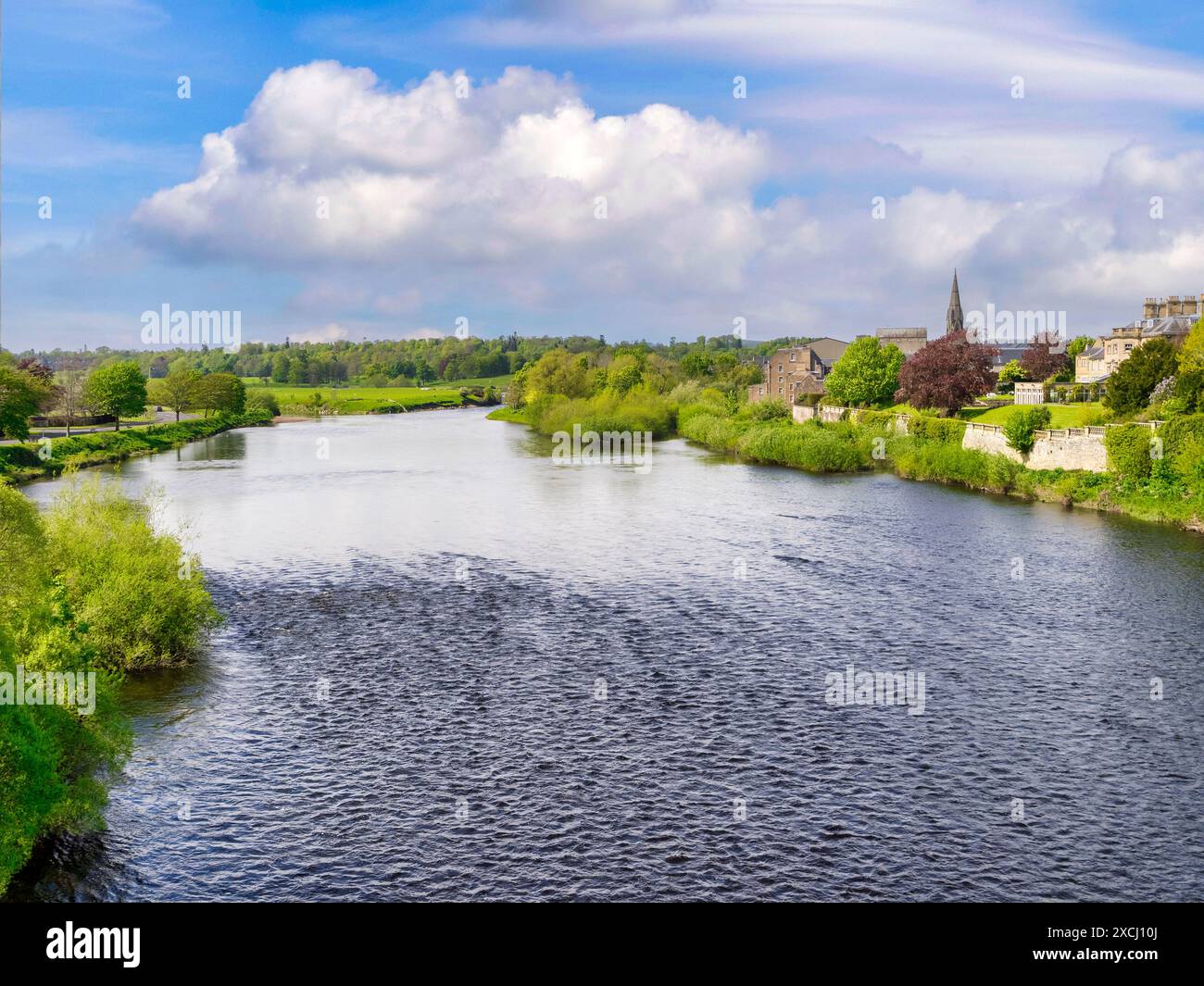 Kelso and the River Tweed, Scottish Borders, UK Stockfoto