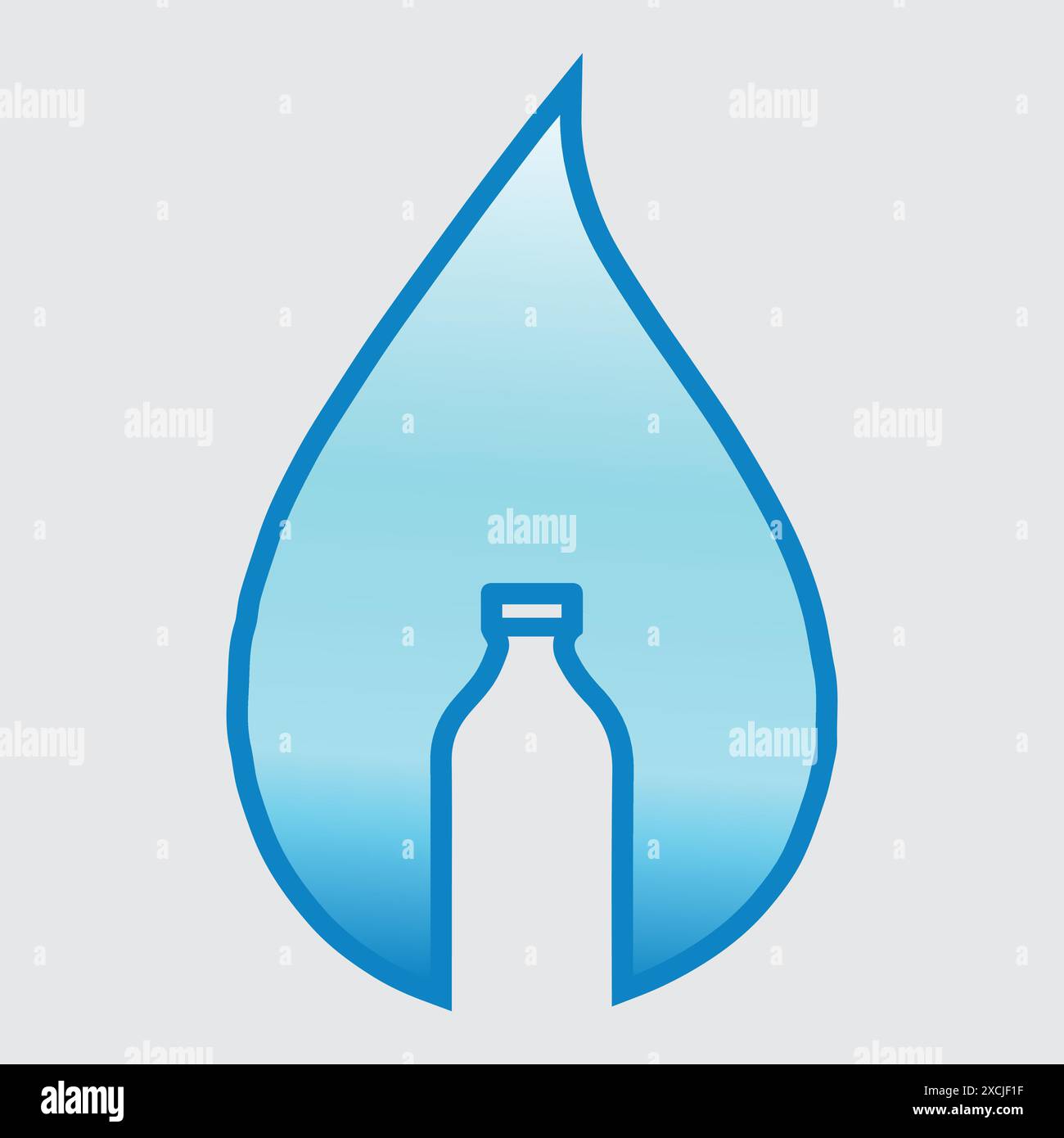Logo aus der Form von Wasser und Flaschen Stock Vektor