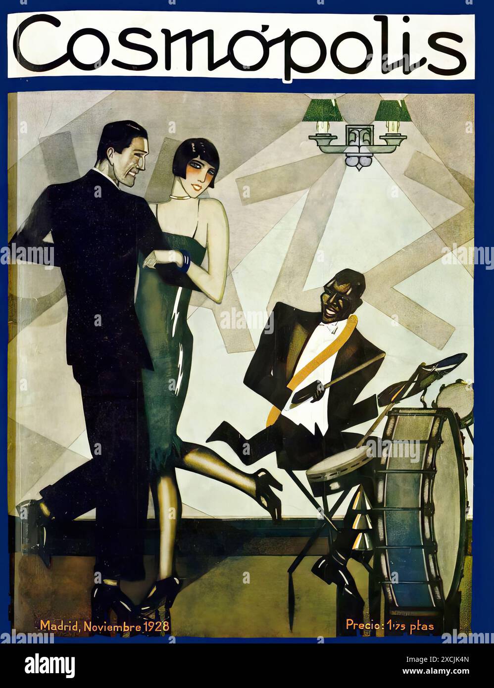 Cover von Cosmópolis, JAZZ, Madrid, November 1928. - Vintage-Werbedruck-Poster Stockfoto