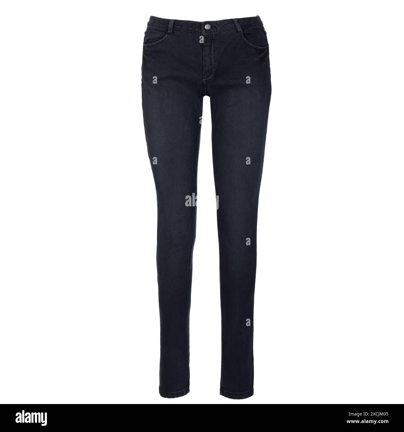 Vorderansicht der klassischen Jeans in Dunkelblau Stockfoto