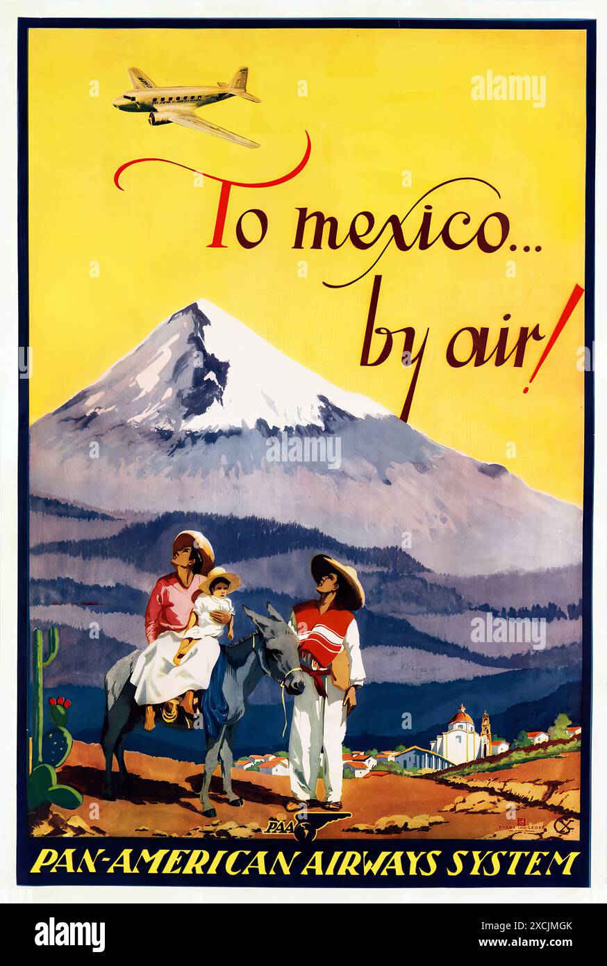 Nach Mexiko . . . By Air!, Pan-American Airways System, ca. 1937 – Vintage-Reiseposter Stockfoto