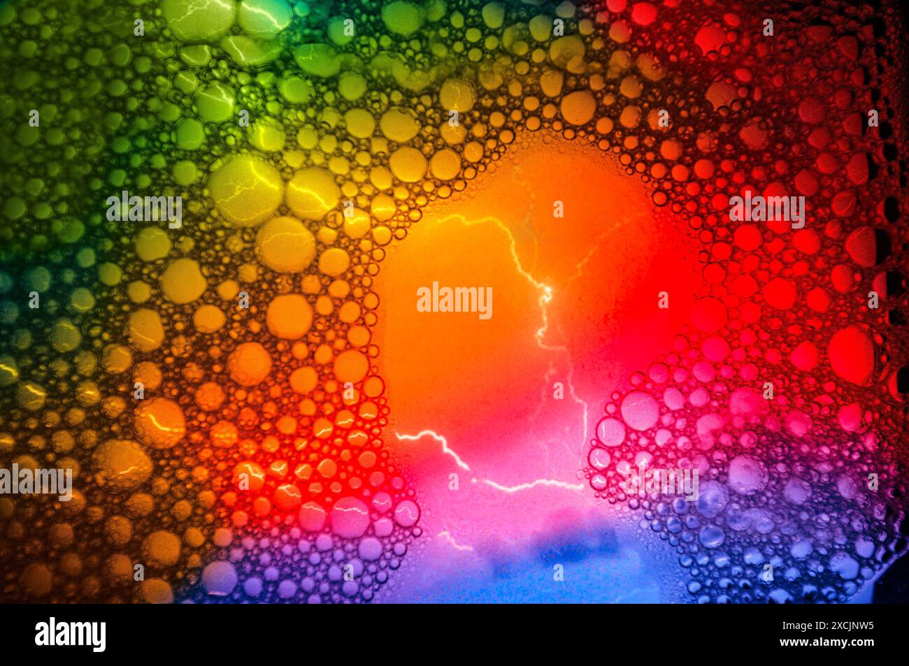 Abstrakter Hintergrund mit bunten Blasen. Stockfoto