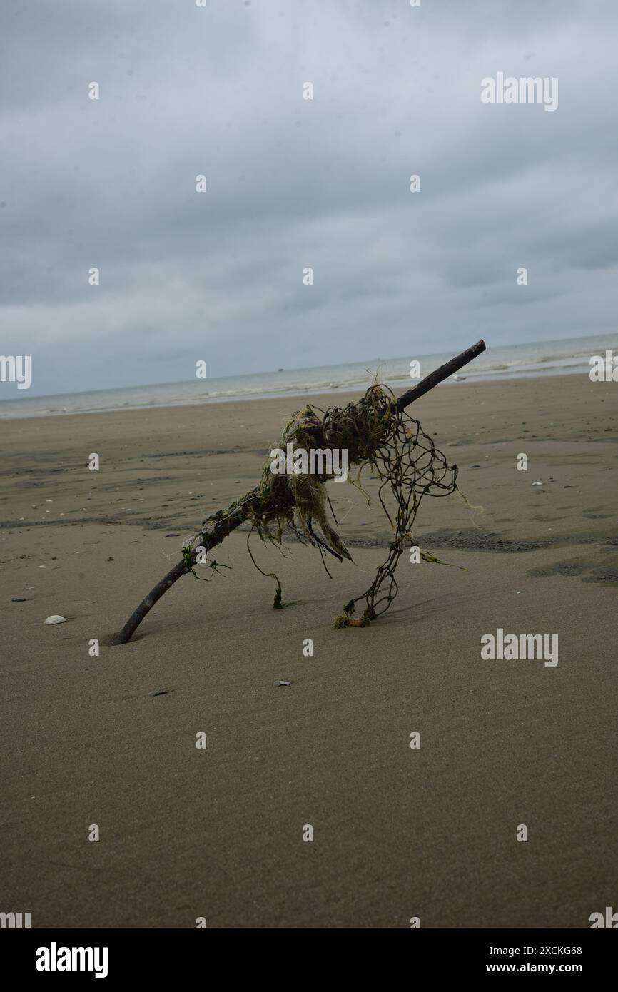 Gegenstände wurden am Strand von Calais gefunden Stockfoto
