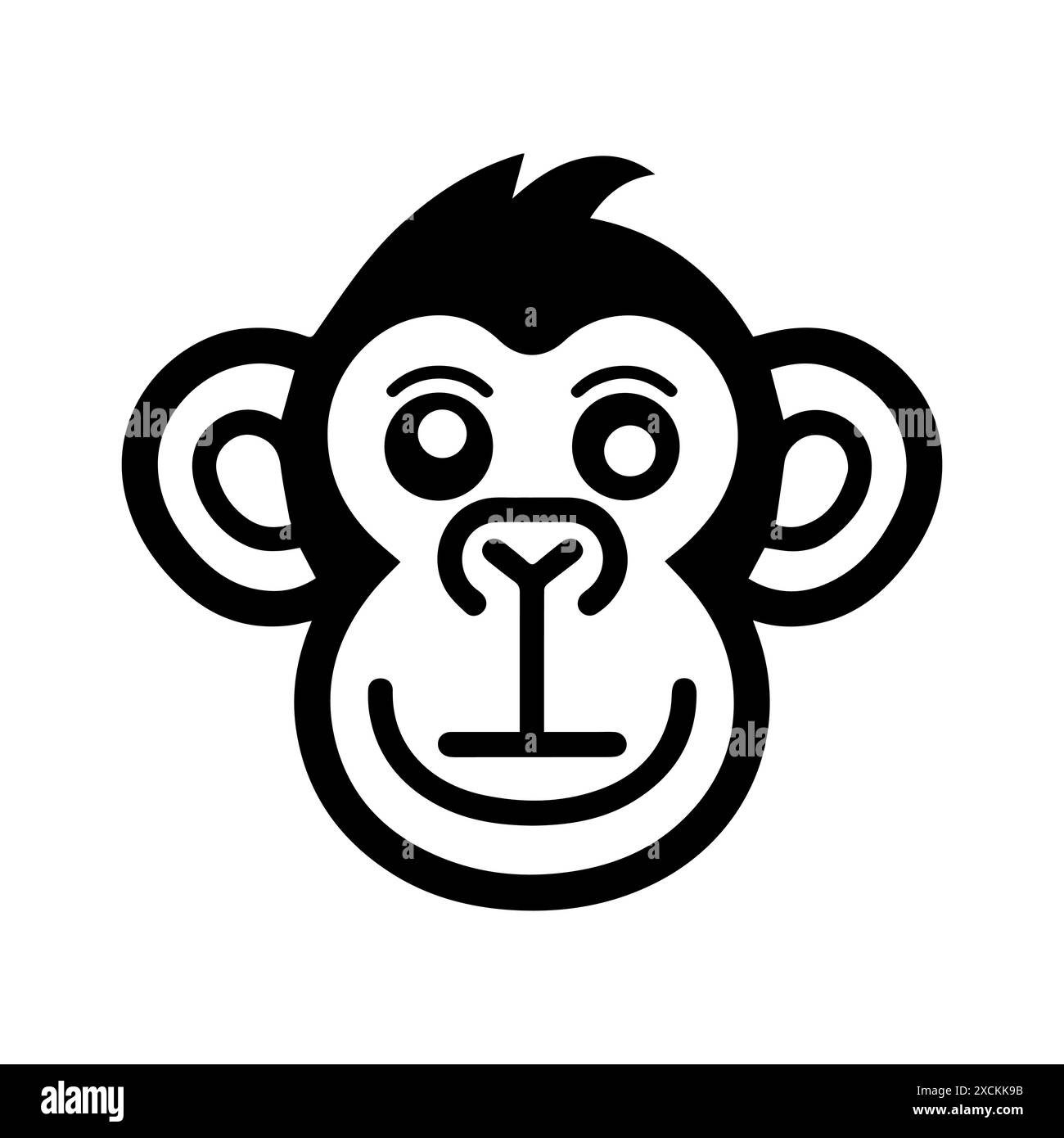 Affenlogo oder Symbol der modernen Linie. Vektorgrafik und Ikonendesign mit auffälligen Konturen. Schwarzes und weißes Pixel Perfect minimalistisches Symbol isoliert weiße Ba Stock Vektor