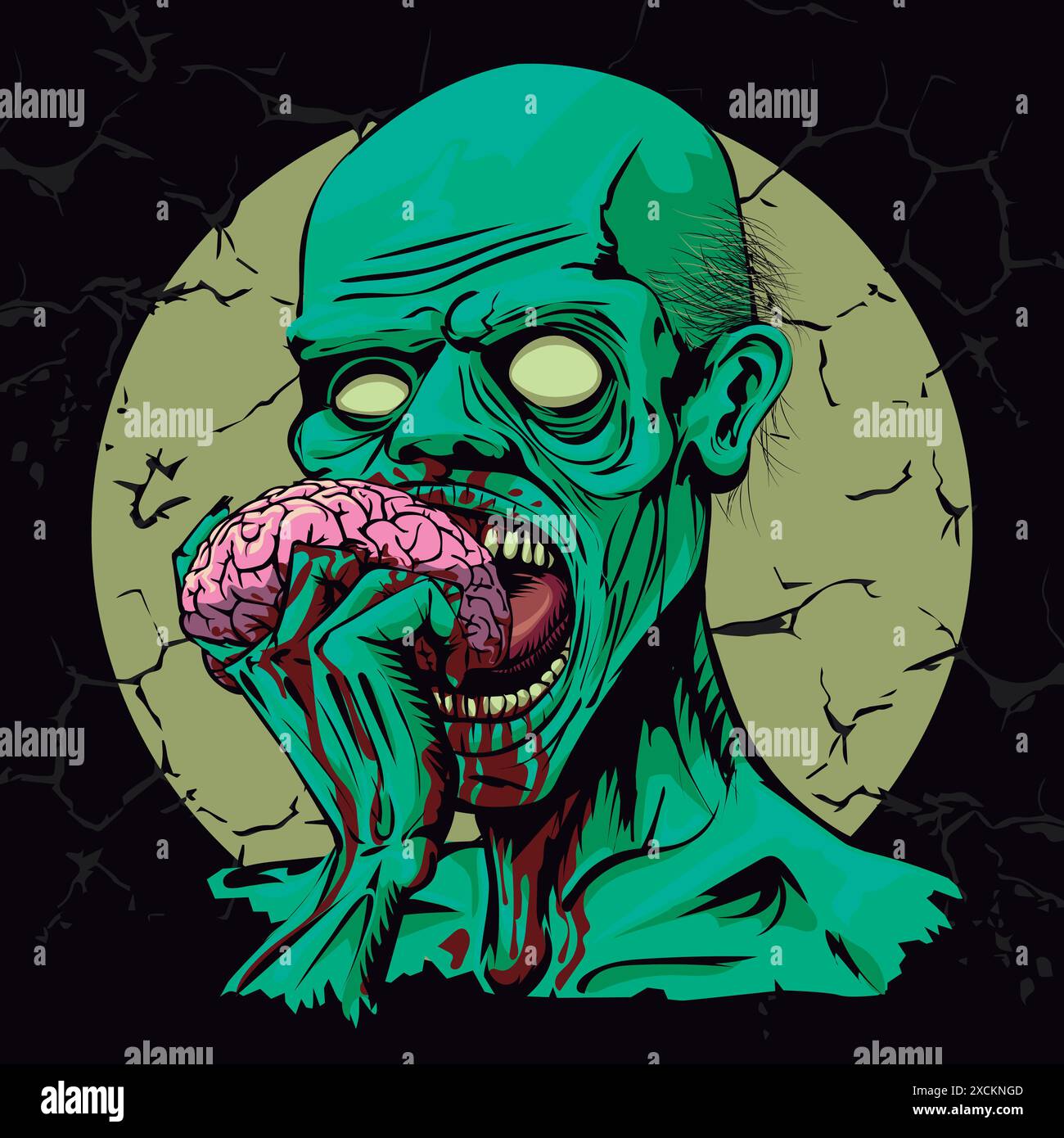 Kluges Frühstück, Gehirn essen, Party Zombie Stock Vektor