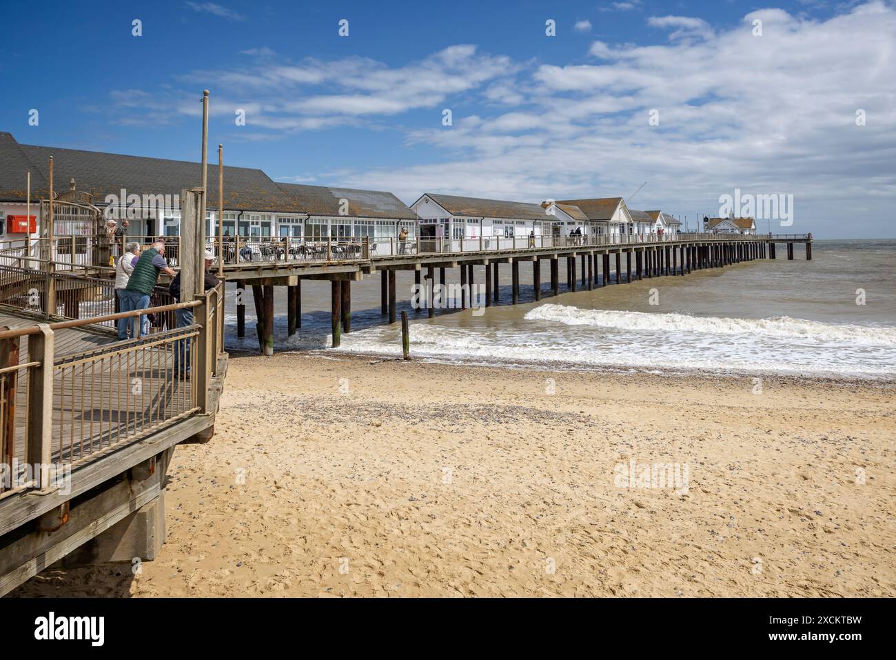 Southwold Pier Boardwalk in Southwold, Suffolk, Großbritannien am 14. Juni 2024 Stockfoto