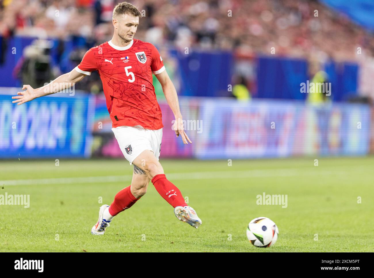 Düsseldorf Arena, Düsseldorf, Deutschland. Juni 2024. Euro 2024 Gruppe D Fußball, Österreich gegen Frankreich; Stefan Posch (AUT) Credit: Action Plus Sports/Alamy Live News Stockfoto