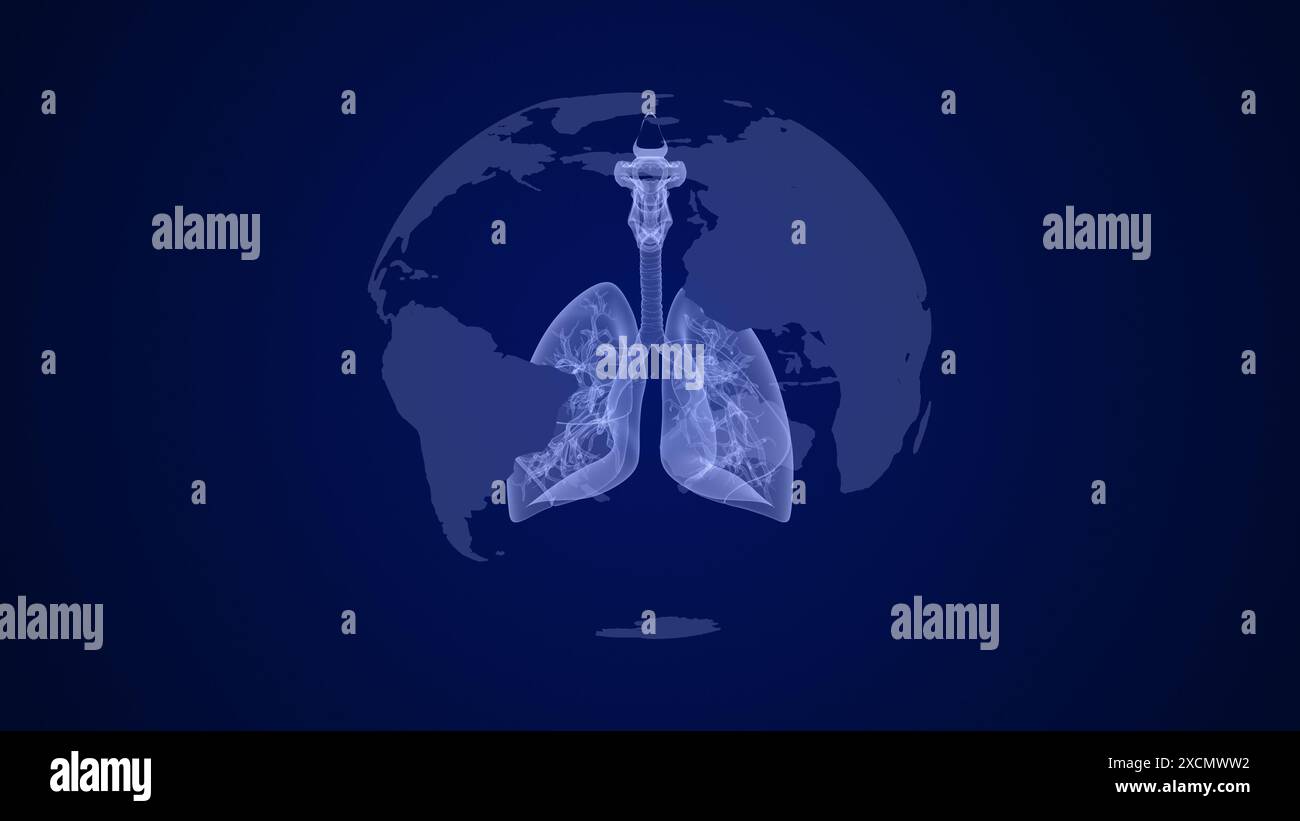 Globaler Tag der gesunden menschlichen Lunge Stockfoto