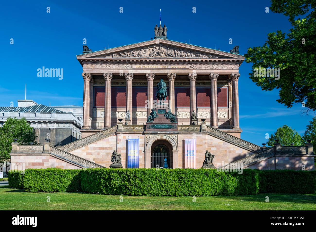 Alte Nationalgalerie, Bronze Reiterstandbild Friedrich Wilhelm IV., Museumsinsel, Mitte, Berlin, Deutschland mcpins *** Alte Nationalgalerie, Bronze e Stockfoto