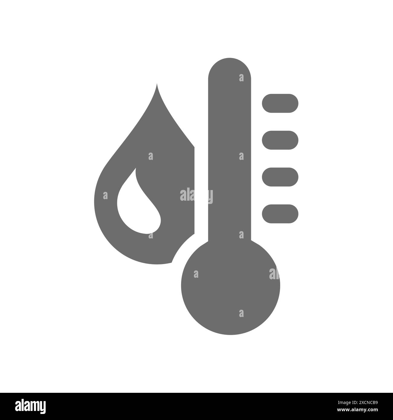 Symbol für Wassertemperaturvektor. Feuchtigkeitsanzeige mit Thermometer. Stock Vektor