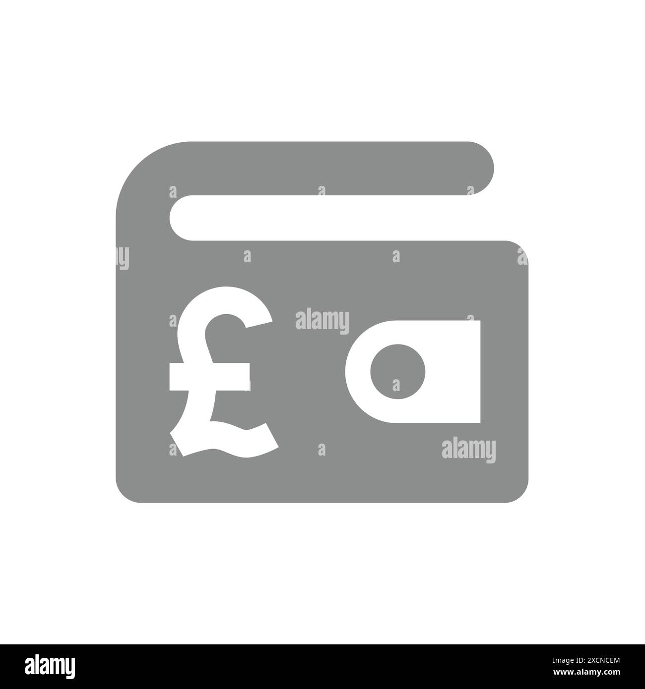 Pound Wallet-Vektor-Symbol. Symbol für Bargeld oder Bank- und Spareinlagen. Stock Vektor