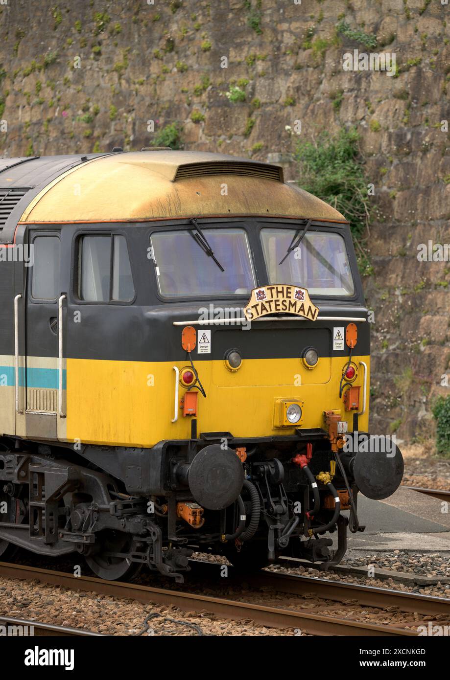 Cornish Riviera Statesman, Nantwich nach Penzance und Rückkehr organisiert von Statesman Rail, Operator Locomotive Services Group (2x Diesel der Baureihe 47) Stockfoto