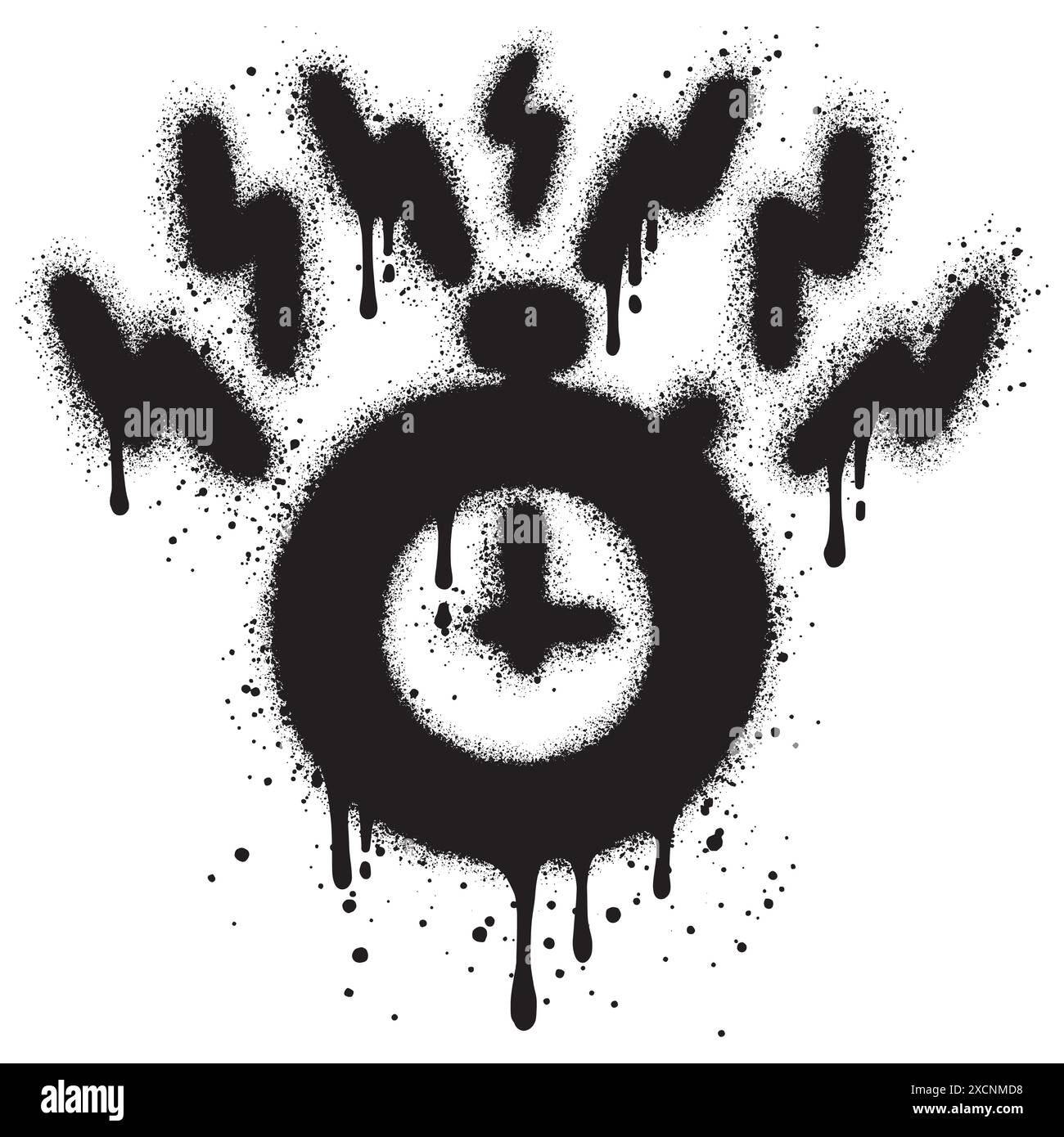 Lackierte Graffiti-Stoppuhr isoliert mit weißem Hintergrund. Vektordesign Street Art. EPS 10. Stock Vektor