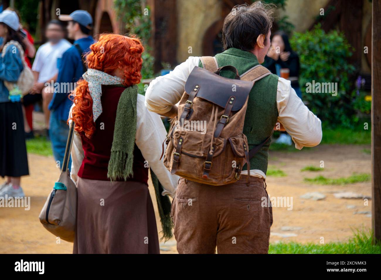 Hobbit Impersonators - Neuseeland Stockfoto