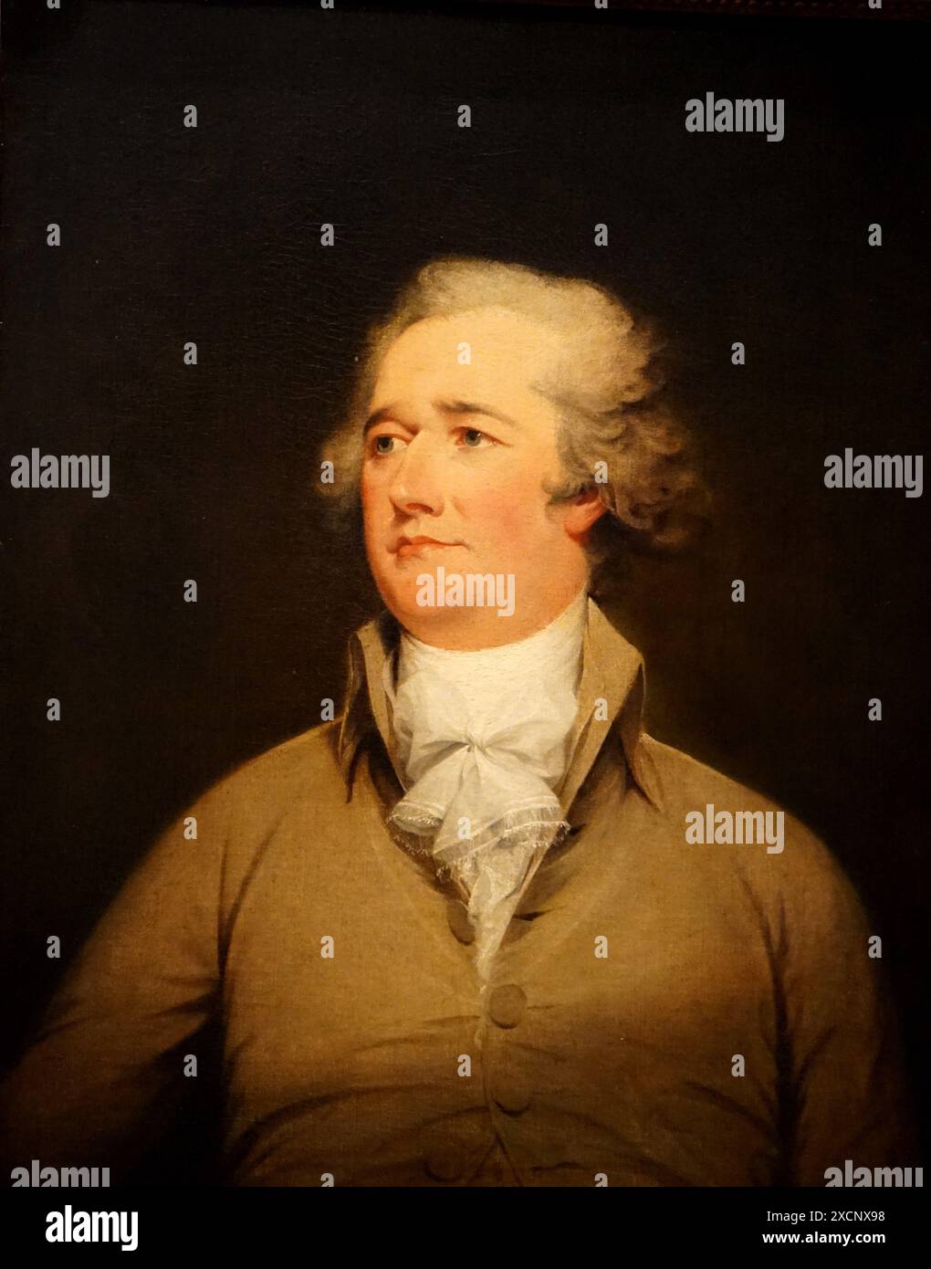 Portrait von Alexander Hamilton (1757-1804) amerikanischer Staatsmann und einer der Gründerväter. Von John Trumbull (1756-1843), ein amerikanischer Künstler gemalt. Vom 18. Jahrhundert Stockfoto