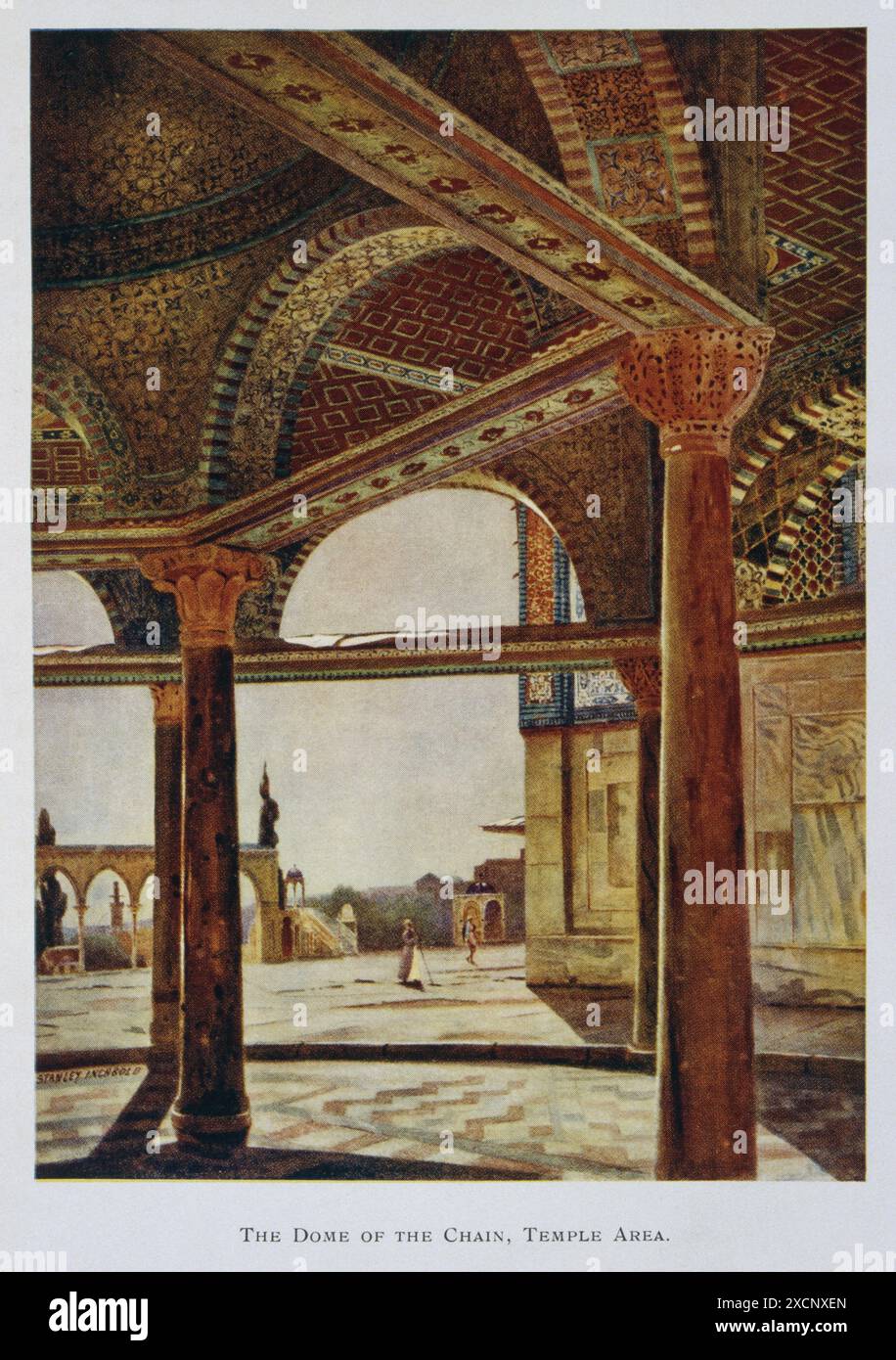 Har El Haram den Felsendom, Tempelberg, Jerusalem, Palästina 1906. Aquarell von Stanley Inchbold, Stockfoto