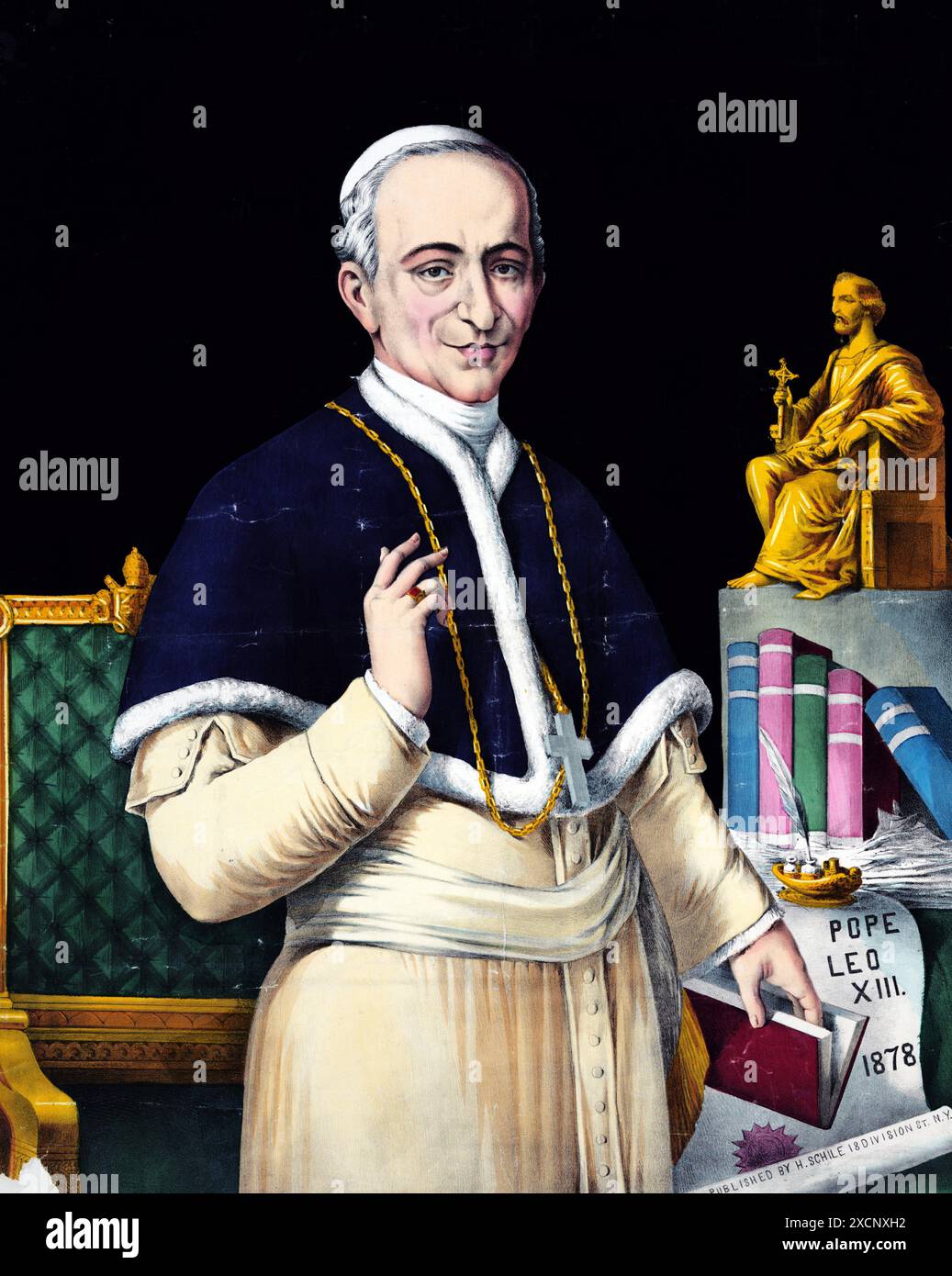 Porträt von Papst Leo XIII (1810-1903), der dritte am längsten Pontifikats bestätigt. Vom 19. Jahrhundert Stockfoto