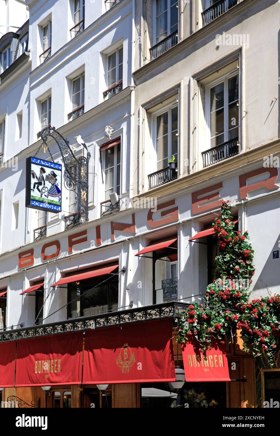 Frankreich, Region Ile de France, 4. Arrondissement Paris, Rue de la Bastille 5, Brasserie Bofinger, traditionelles französisches Restaurant Stockfoto