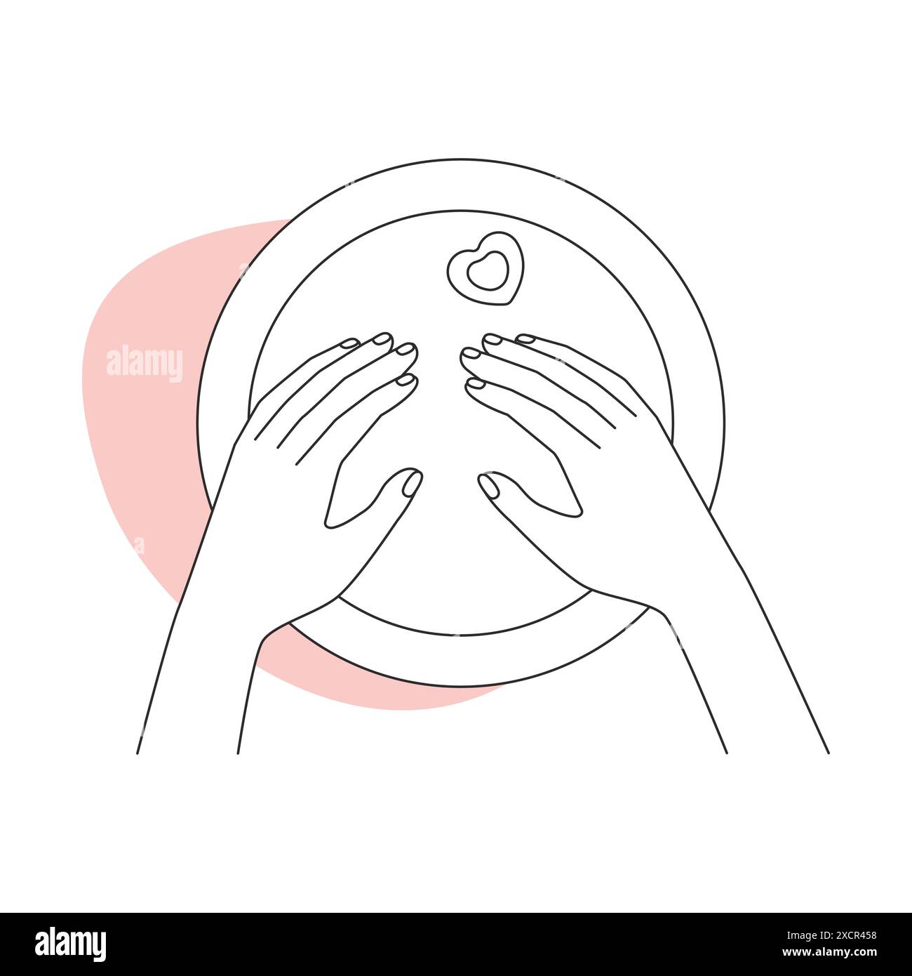 Spa-Pflege für Haut und Nägel der Hände, zwei weibliche Handflächen in Bad Vektor-Illustration Stock Vektor