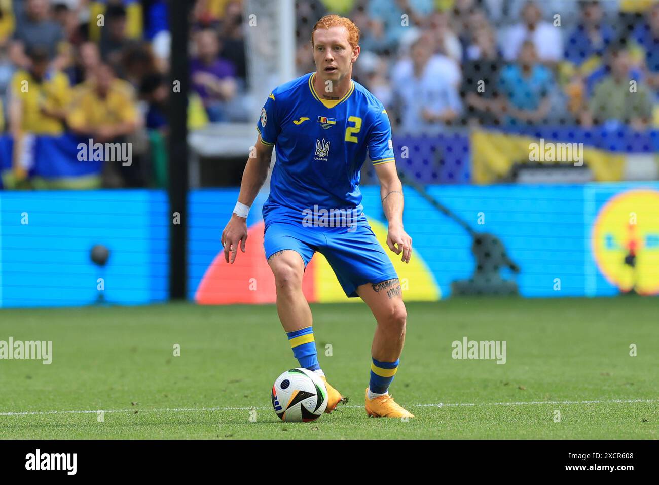 München Football Arena, München, Deutschland. Juni 2024. Euro 2024 Group E Fußball, Rumänien gegen die Ukraine; Yukhym Konoplya (UKR) auf dem Ball Credit: Action Plus Sports/Alamy Live News Stockfoto