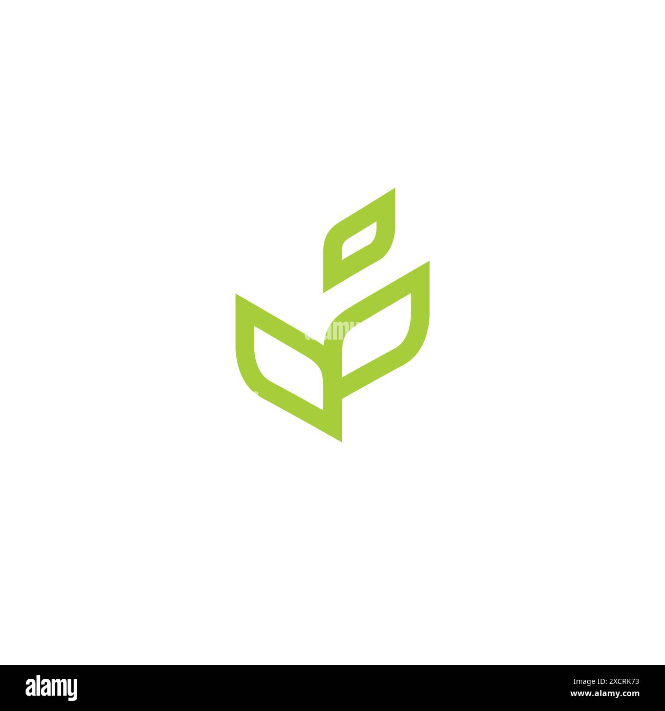Vektor-Illustration des Blattbuchstaben V. Firmenlogo Stock Vektor