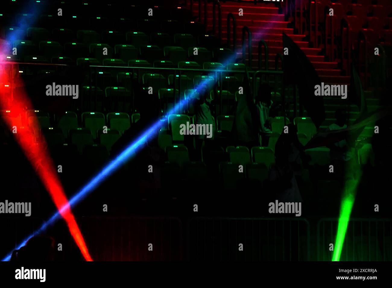 Ljubljana, Slowenien. Juni 2024. Ljubljana, Slowenien, 18. Juni 2024: Bulgarisches Team während des FIVB Men's Volleyball Nations League Spiels zwischen Bulgarien und der Türkei in der Arena Stozice, Ljubljana, Slowenien. (Natasa Kupljenik/SPP) Credit: SPP Sport Press Photo. /Alamy Live News Stockfoto