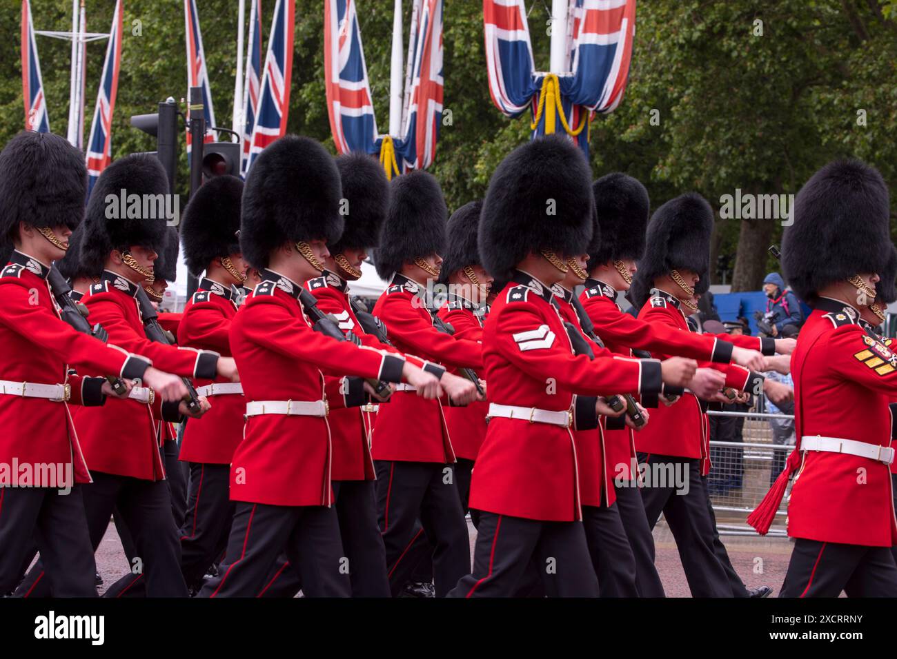 Schotten und Walisische Garde marschieren Trooping the Colour Color the Mall London 2024 Stockfoto