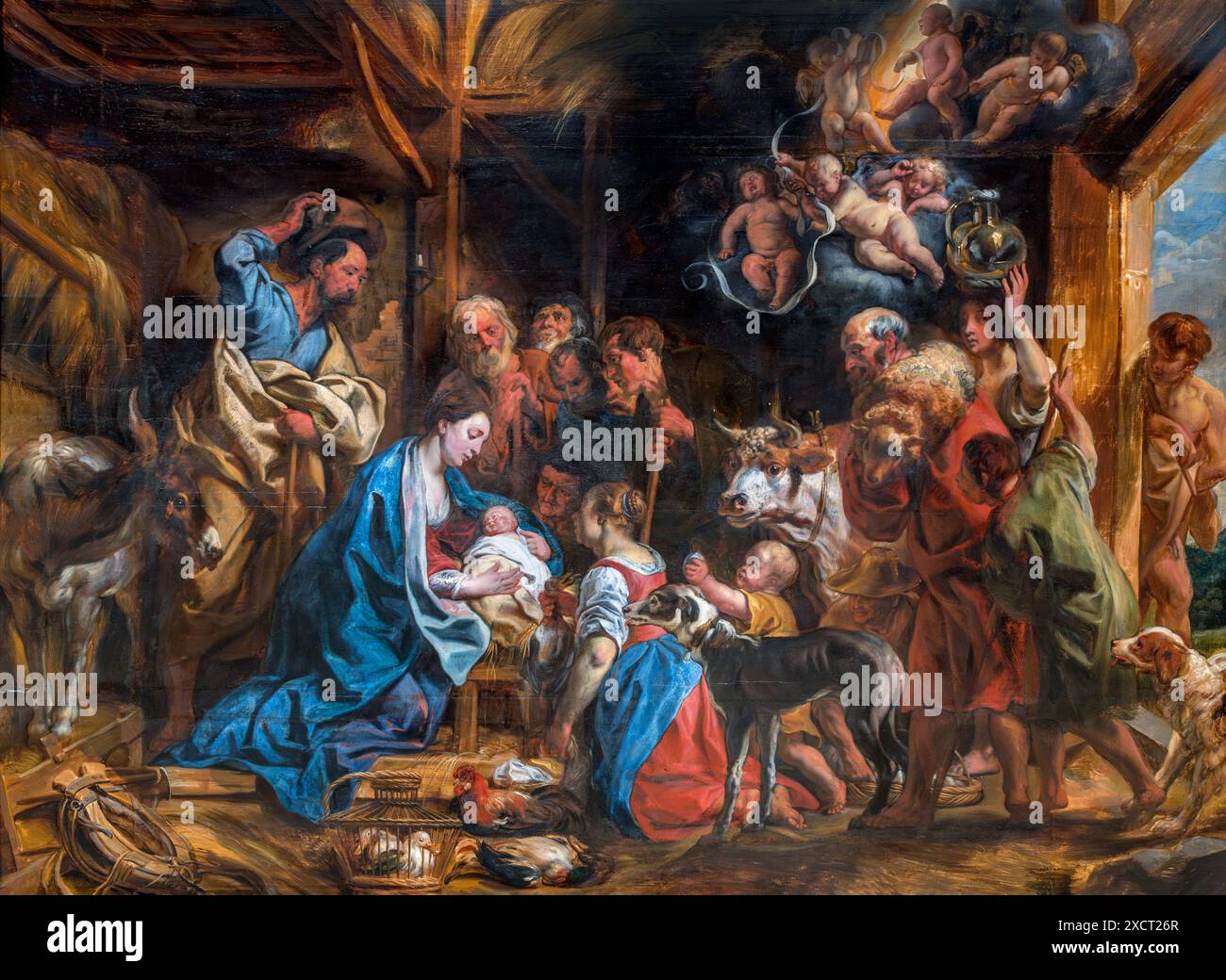 Die Geburt von Jacob Jordaens (1593-1678), Öl auf Platte, um 1653 Stockfoto