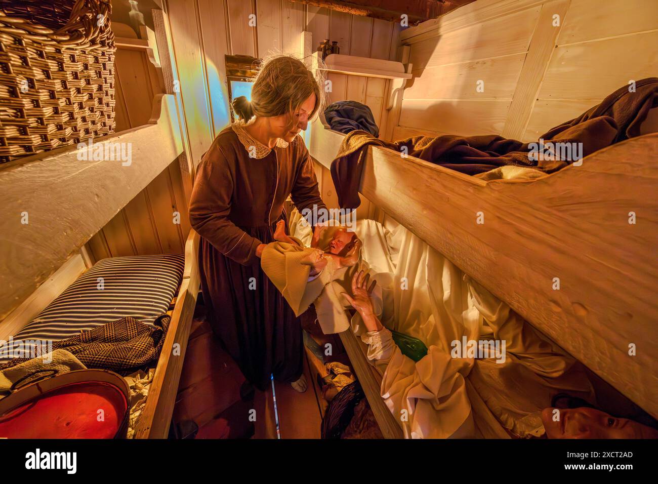 Eine Kabine auf der SS Großbritannien, Bristol, England, Großbritannien Stockfoto