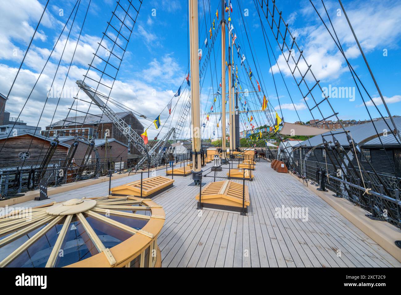 Deck der SS Großbritannien, Bristol, England, Großbritannien Stockfoto
