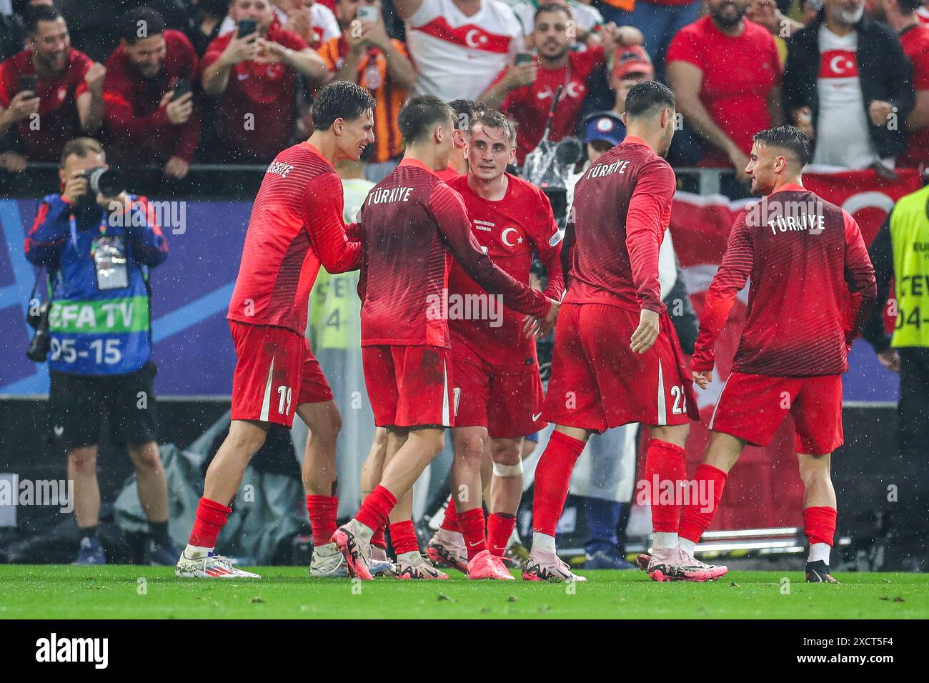 Türkei Akturkoglu, Kerem verließ Winger Galatasaray erzielte ein TOR 3-1 und feierte am 18. Juni 2024 im BVB Stadion Dortmund, Deutschland, beim Spiel Türkei gegen Georgien, UEFA Euro 2024 Runde 1 Stockfoto