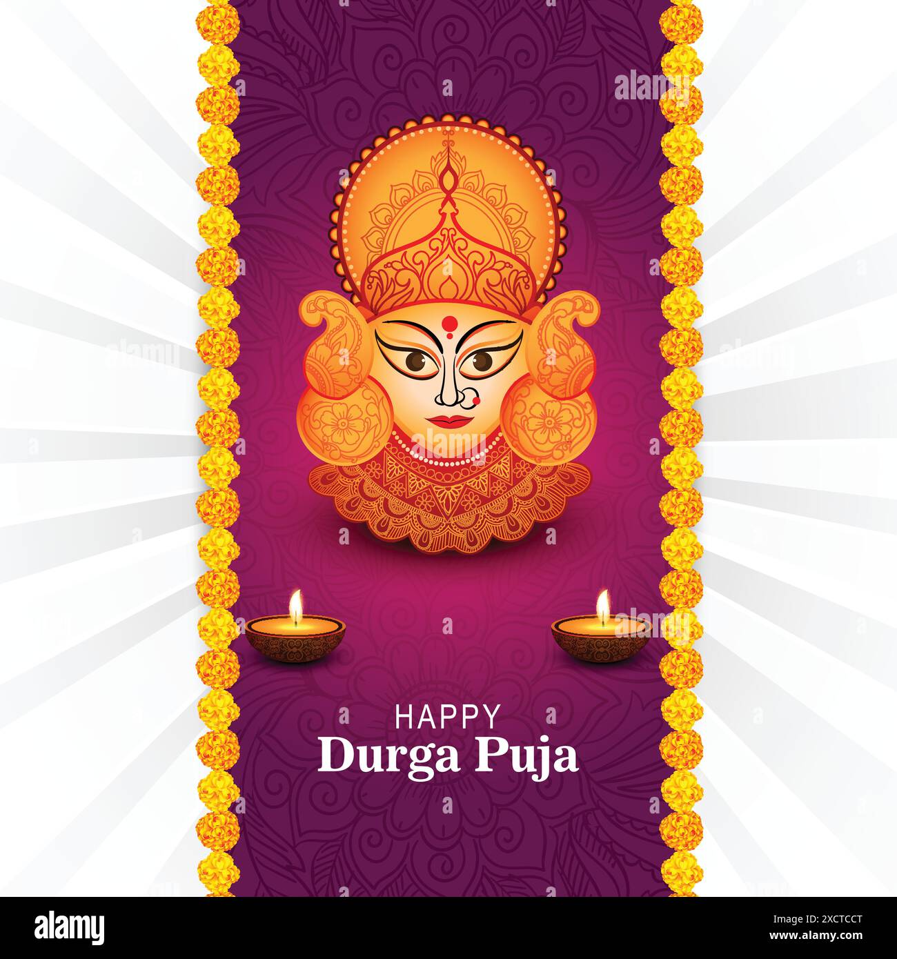 Happy durga pooja indian Festival Card Hintergrund Stock Vektor