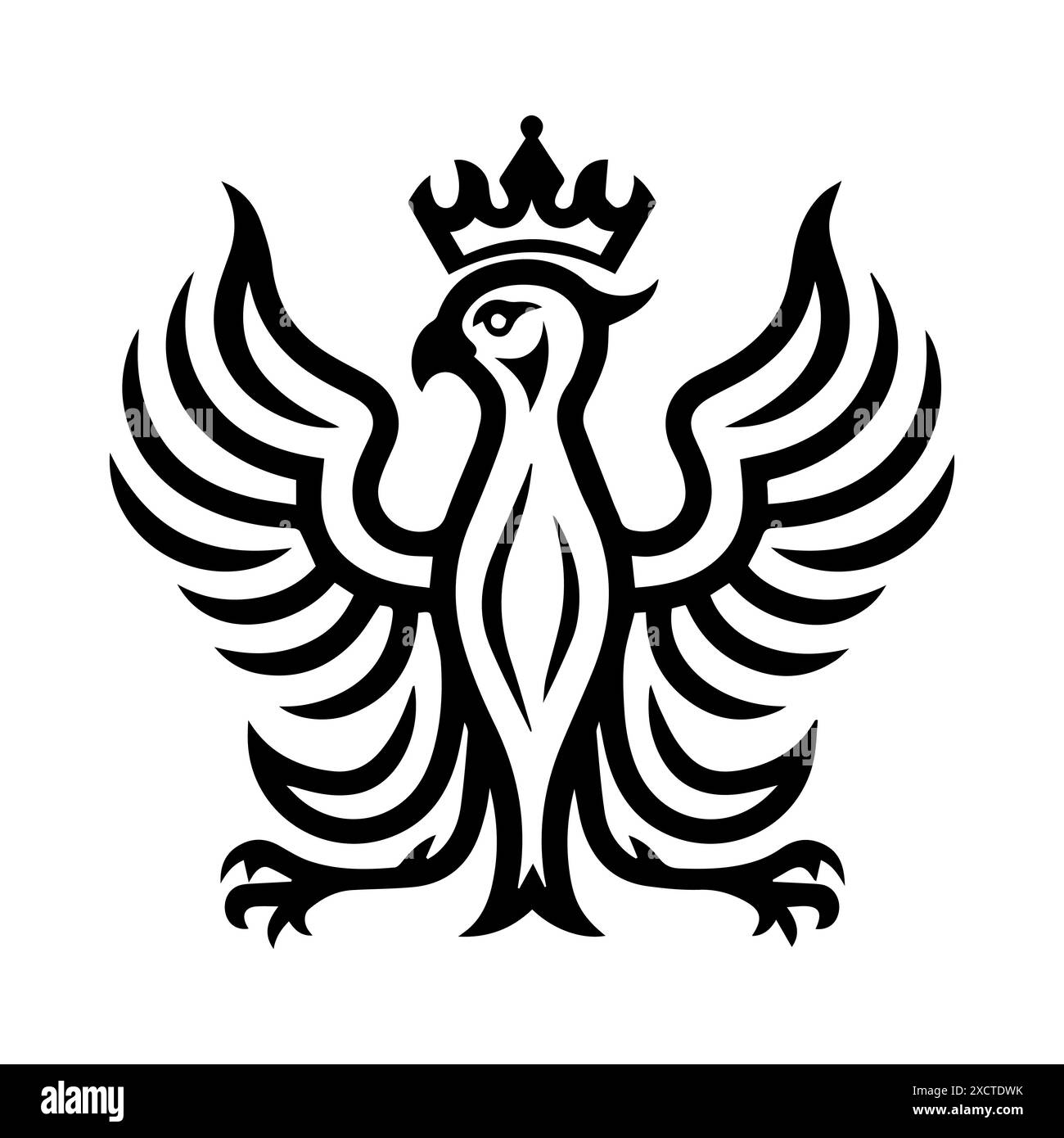 Luxuriöses Griffins-Logo oder Symbol der modernen Linie. Vektorgrafik und Ikonendesign mit auffälligen Konturen. Schwarz-weiß Pixel Perfect minimalistisches Symbol isolieren Stock Vektor