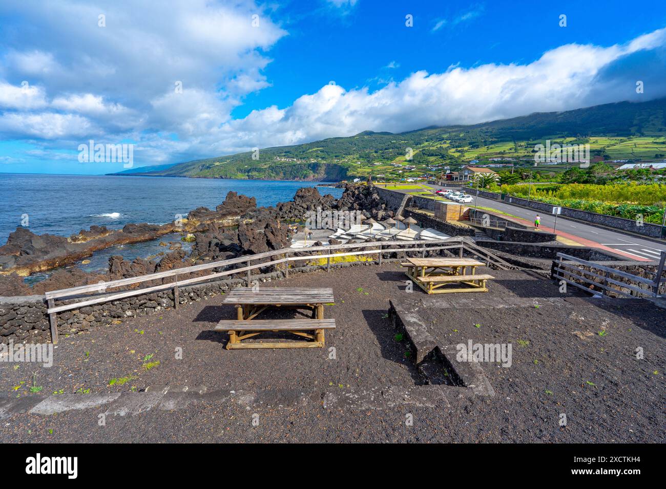 Picknickplatz in der Gemeinde Sao Roque auf der Insel Pico auf den Azoren. Stockfoto