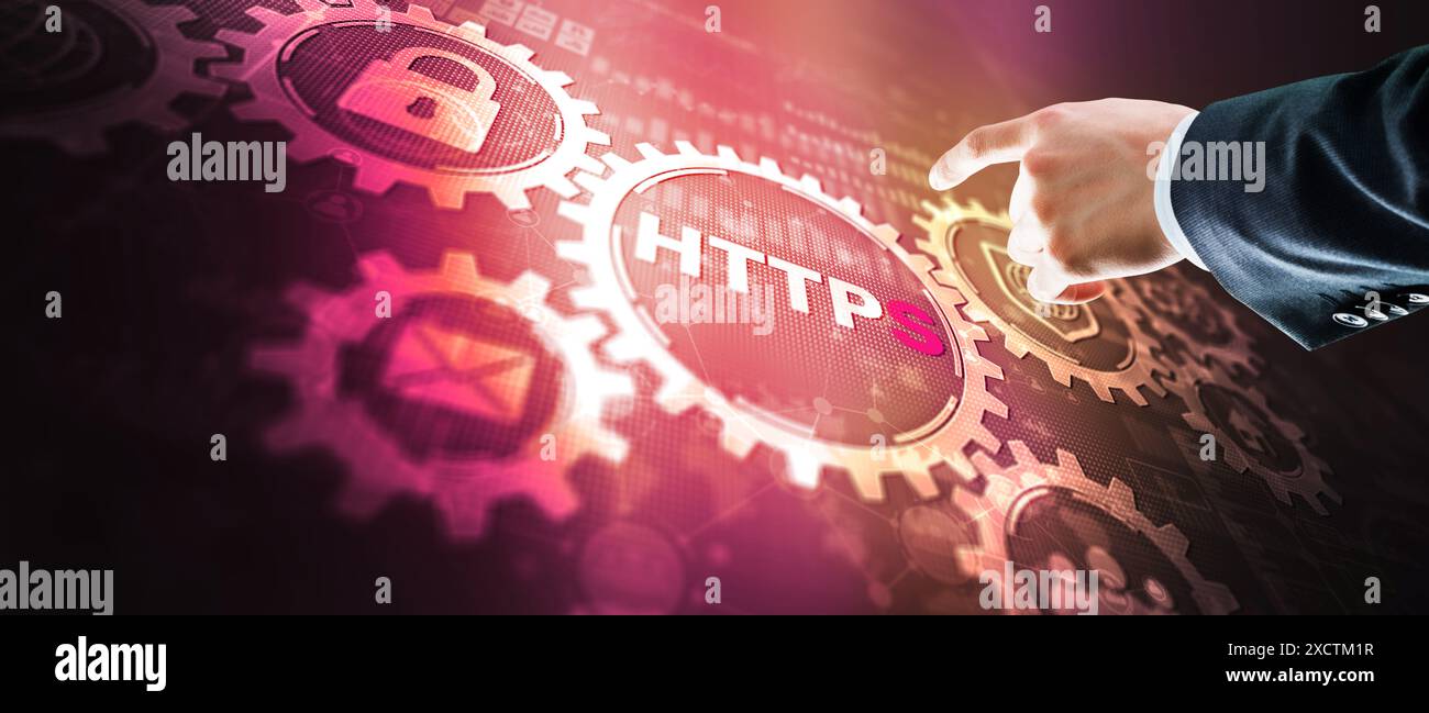 HTTPS. Neues Hypertext Transfer Protocol Secure 2024. Web-Internet-Konzept. Stockfoto