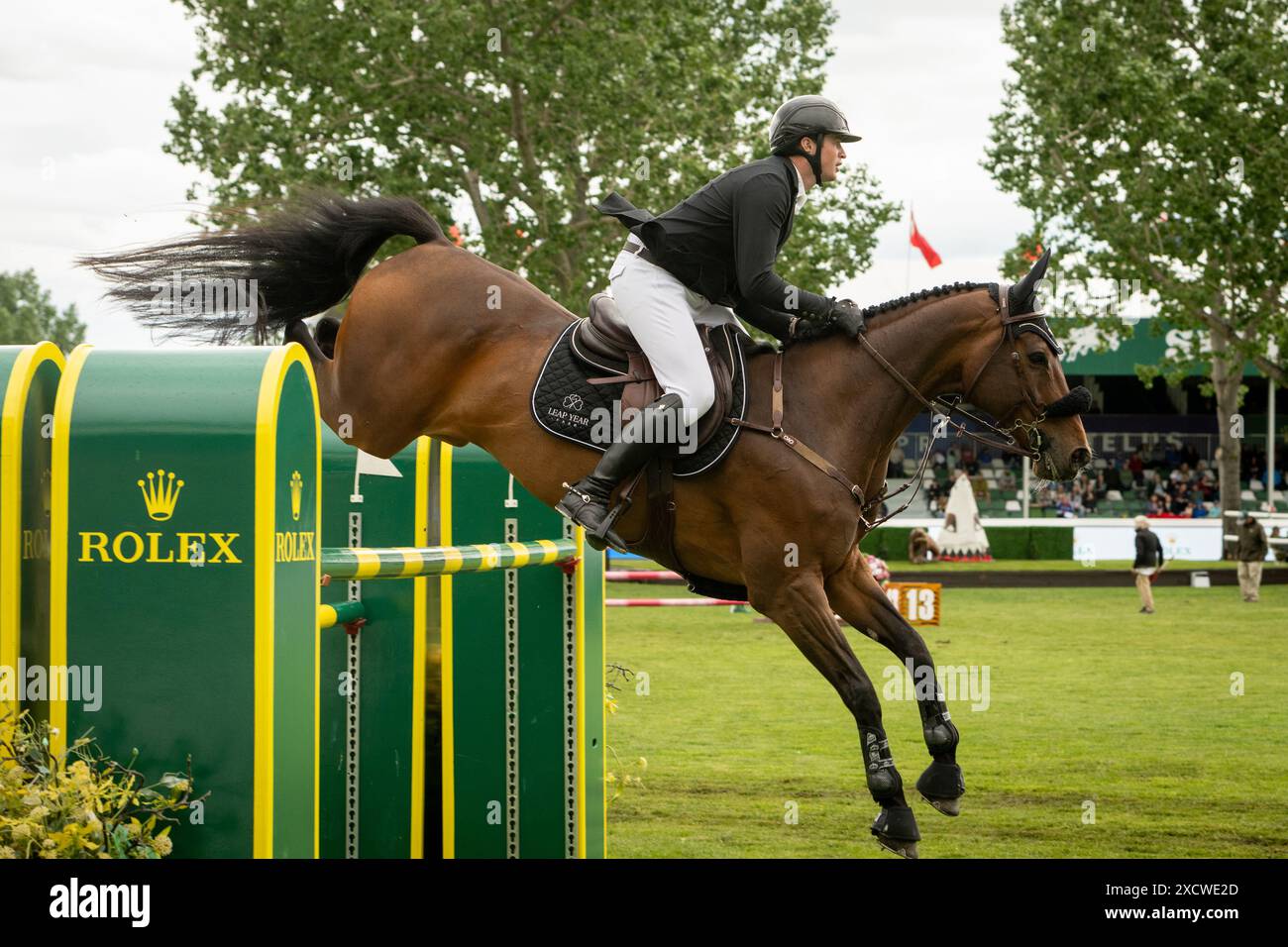 Spitzenreitersport bei Spruce Meadows in Calgary Stockfoto