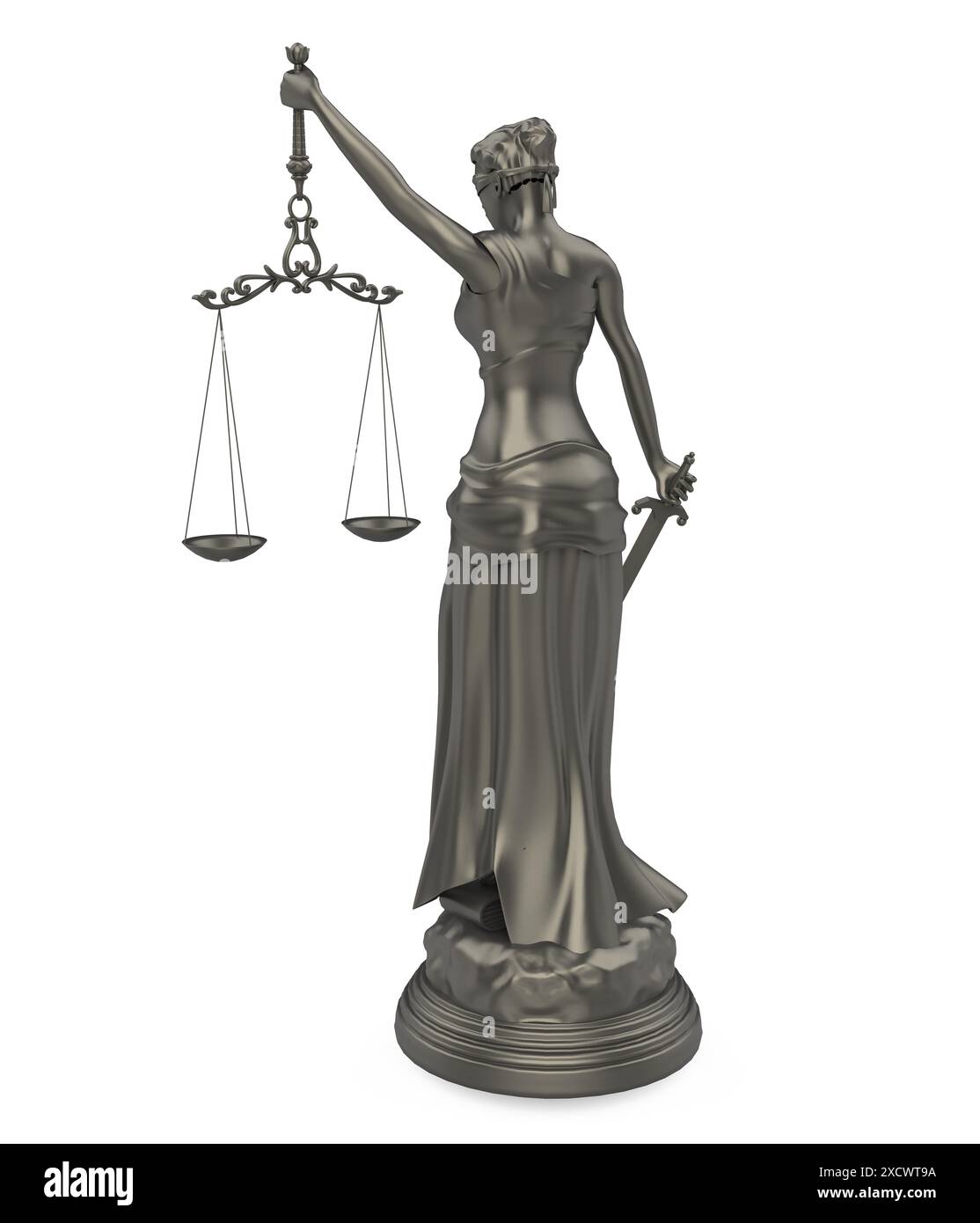 Lady Justice Themis Statue Isoliert Stockfoto