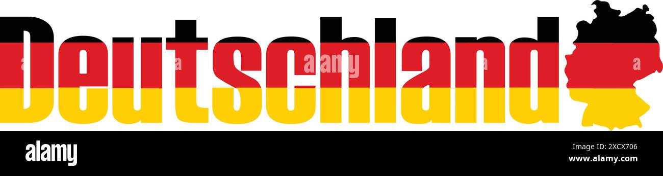 Eine Illustration der Deutschland-Flagge mit den ikonischen schwarzen, roten und goldenen Streifen, die die Nationalfarben Deutschlands repräsentieren Stock Vektor