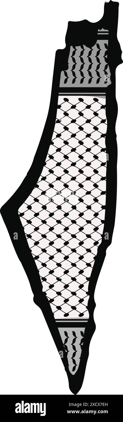 Künstlerische Karte Palästinas: Kreative Darstellung mit einzigartigen Design-Elementen Stock Vektor