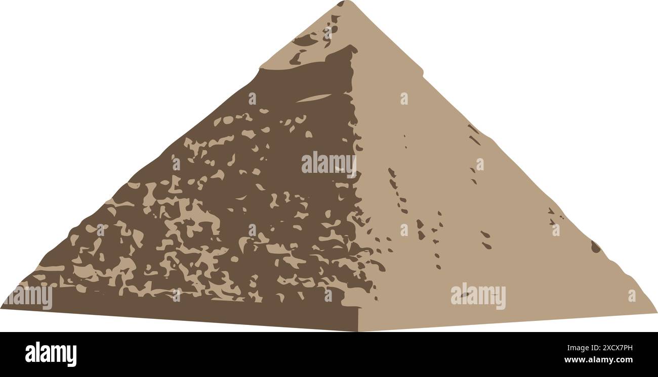 Eine Illustration einer Pyramidenfigur, die die klassische geometrische Form darstellt, die mit der antiken Architektur assoziiert ist Stock Vektor